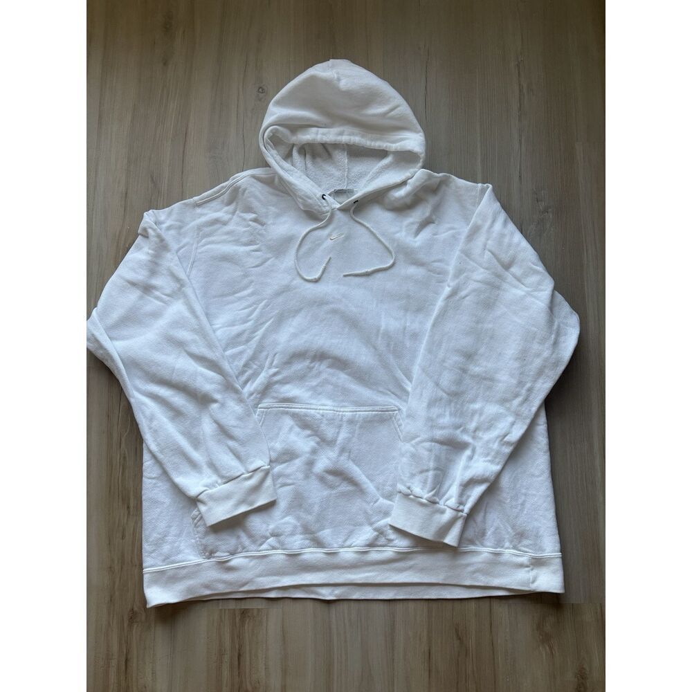 Vintage 90s White Nike Gold Center Swoosh Hoodie Size XXXL (probably Fits XXL)